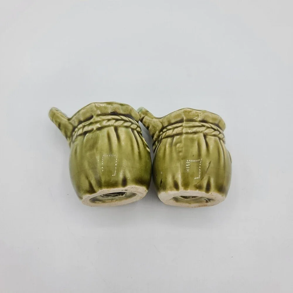 Vintage Ceramic Pack Donkey Salt Pepper Oil Green Japan Replacement Pieces